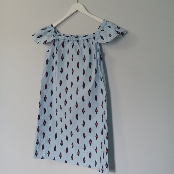 J. CREW ~ Off The Shoulder Ikat Print Dress - Picture 3 of 11